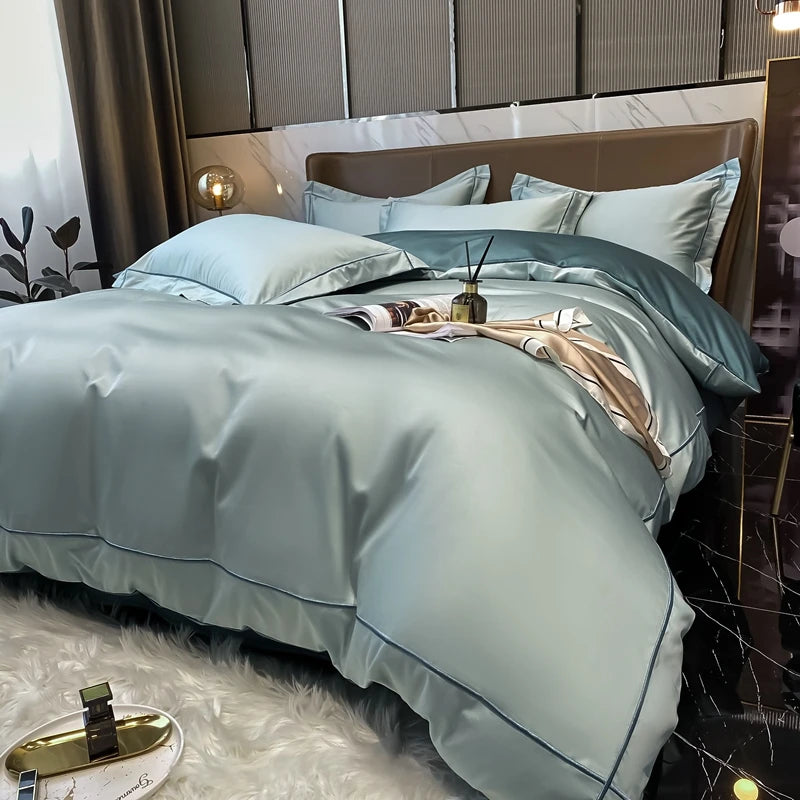 Parure de lit élégante avec housse de couette – Style hôtel