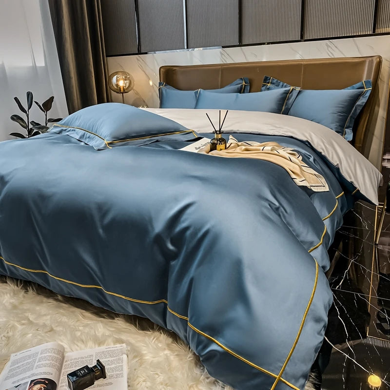 Parure de lit élégante avec housse de couette – Style hôtel