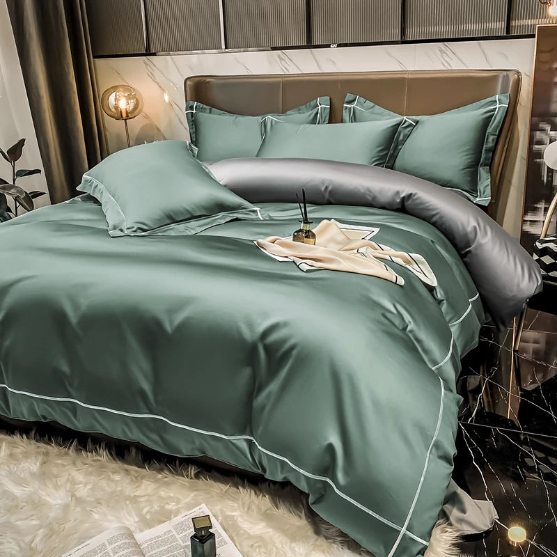 Parure de lit élégante avec housse de couette – Style hôtel