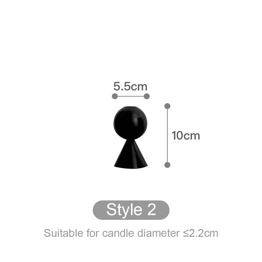 Bougeoirs Noirs en Bois – Design Minimaliste et Élégant