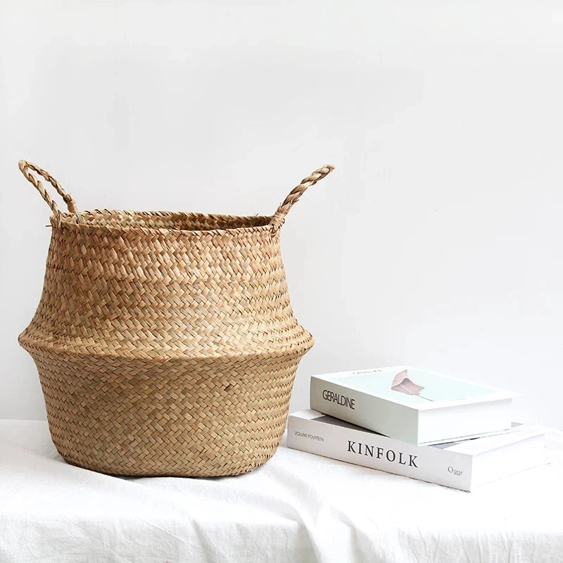 Cache-pot tressé naturel