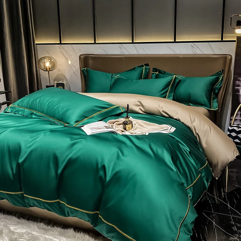 Parure de lit élégante avec housse de couette – Style hôtel