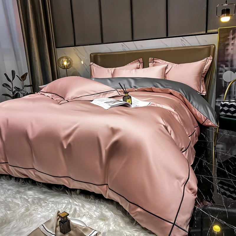Parure de lit élégante avec housse de couette – Style hôtel