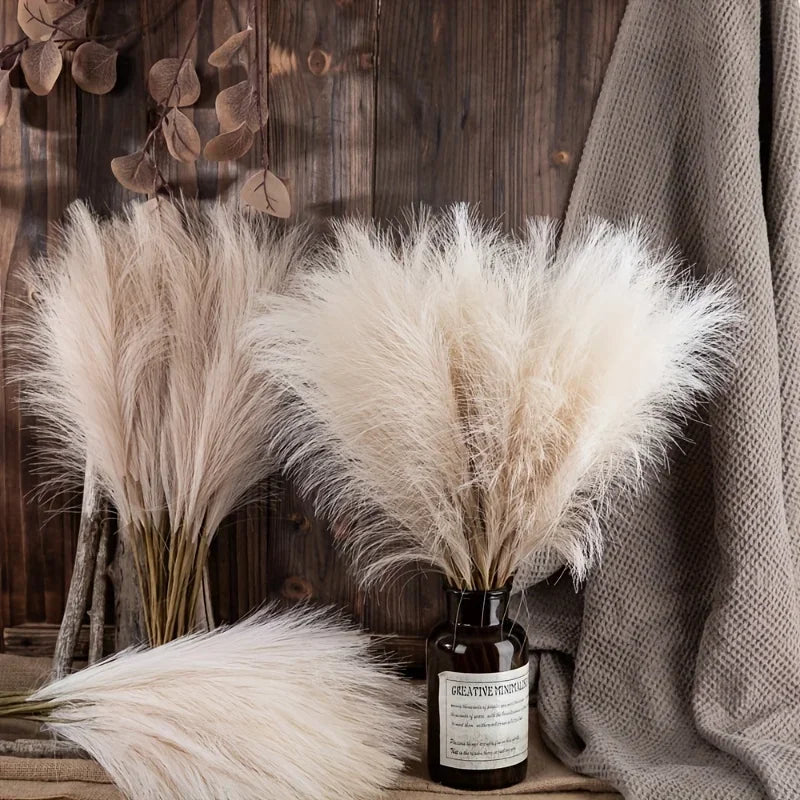 Herbe de Pampa Artificielle – Bouquet Bohème Décoratif (10 tiges)