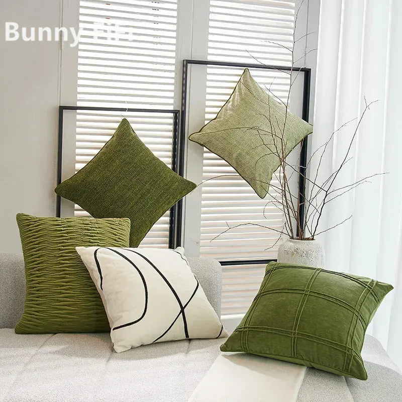 Housse de Coussin Velours Côtelé – Style Moderne