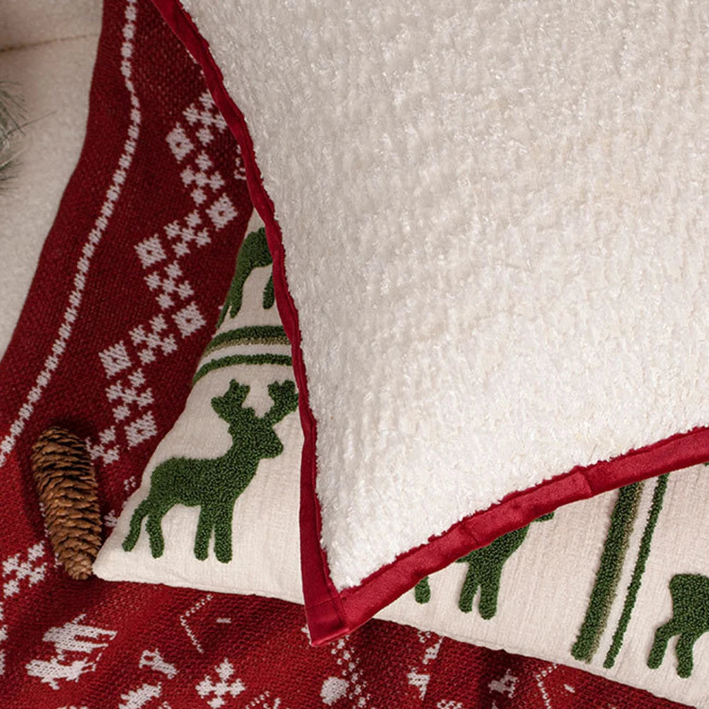 Housse de coussin de Noël brodée