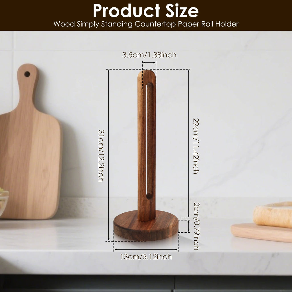 Porte Essuie-Tout en Bois – Support Élégant et Stable pour Cuisine