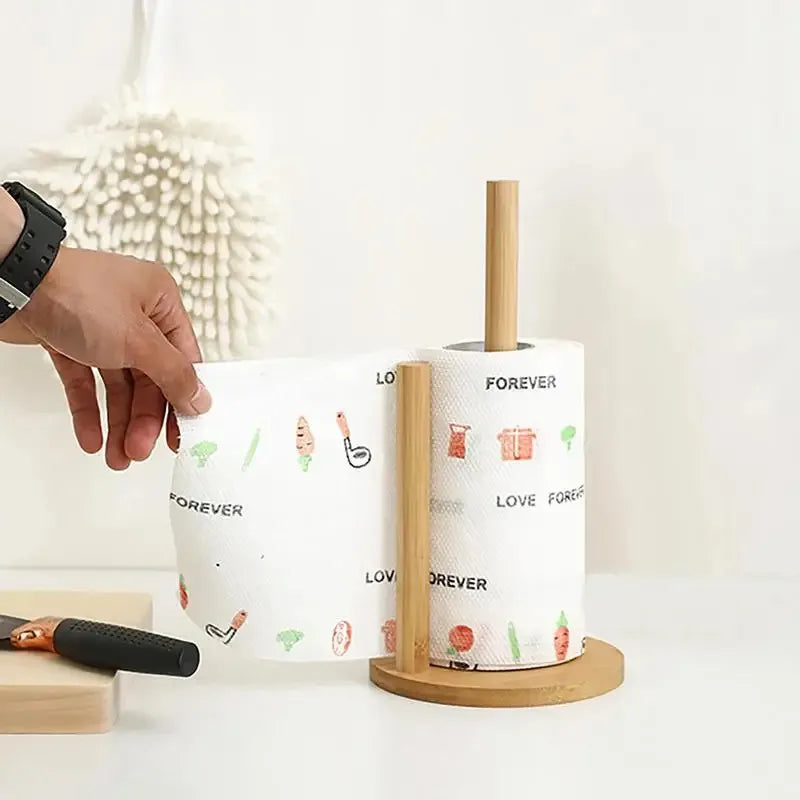 Porte-Essuie-Tout en Bois Naturel