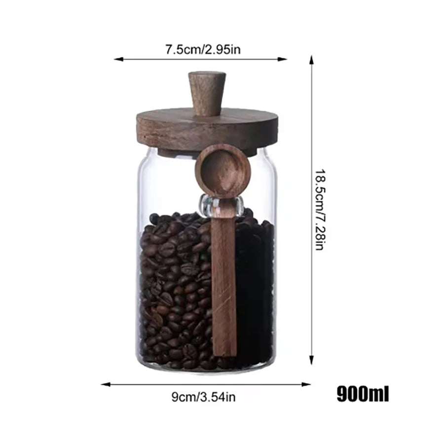 Bocaux de Conservation en Verre avec Couvercle en Bois | Aicha Living