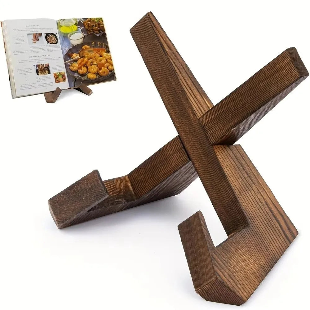 Support de livre de recettes en bois naturel