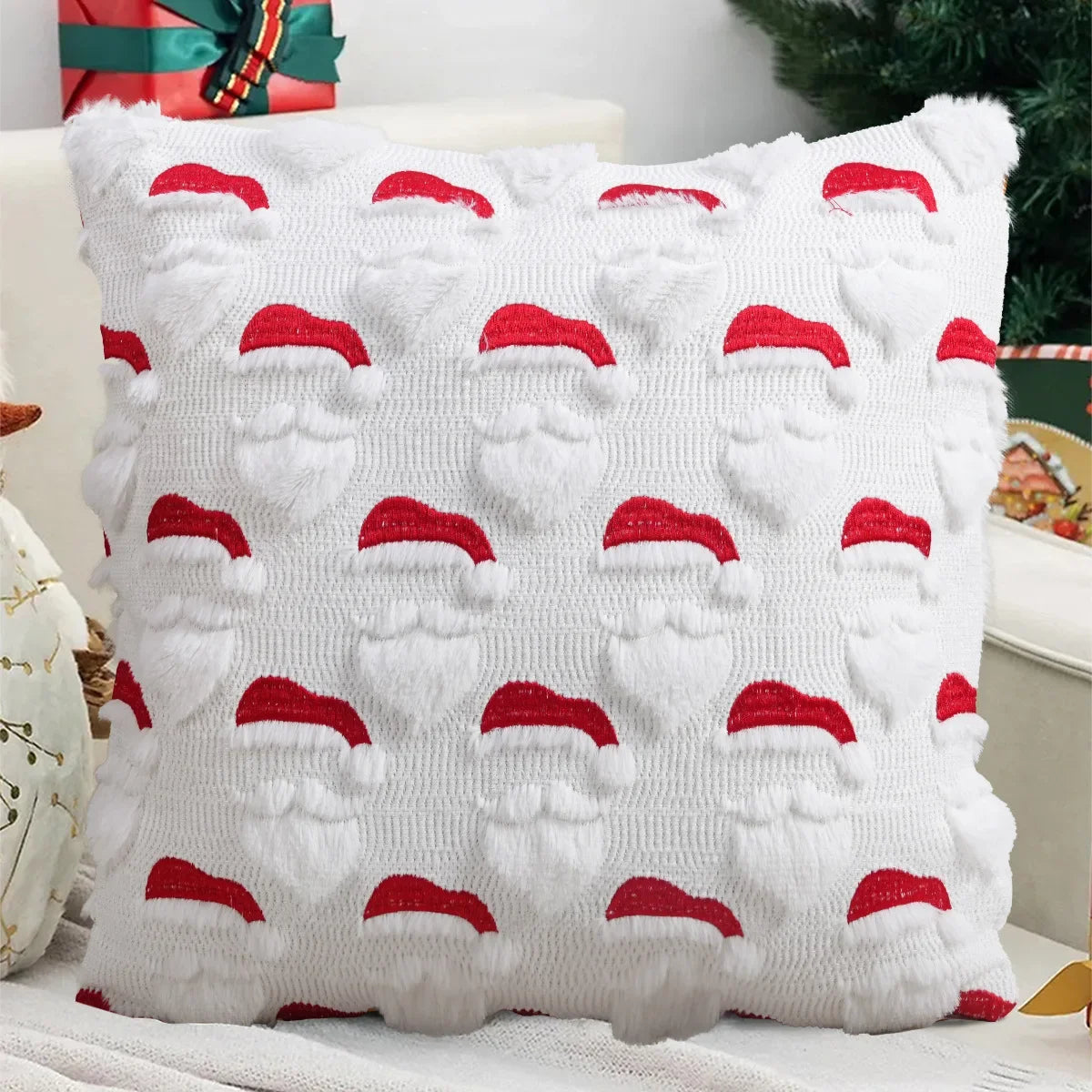 Housse de coussin de Noël en relief 45 × 45 cm