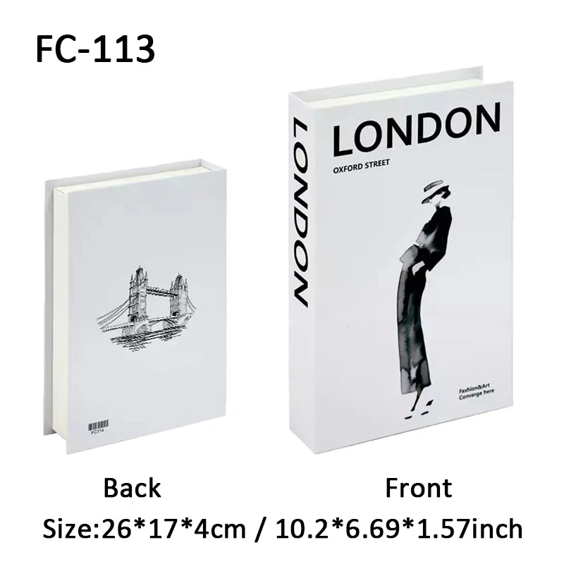 Faux livre décoratif avec boîte de rangement de luxe