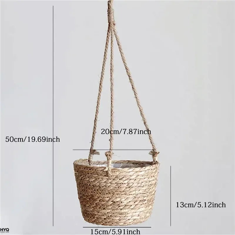 Panier suspendu pour plante en jute 🌿
