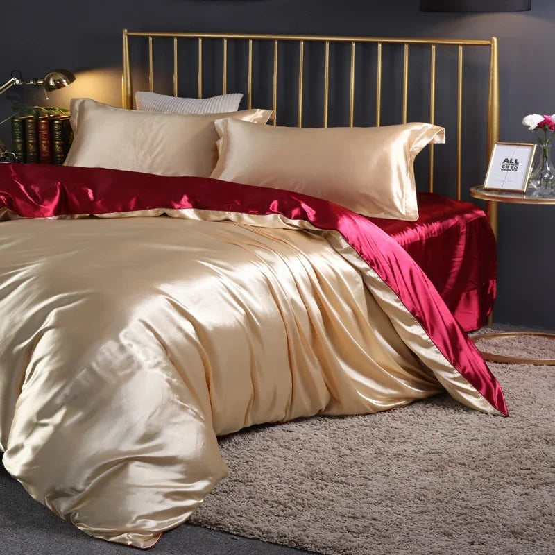 Parure de lit satinée élégante