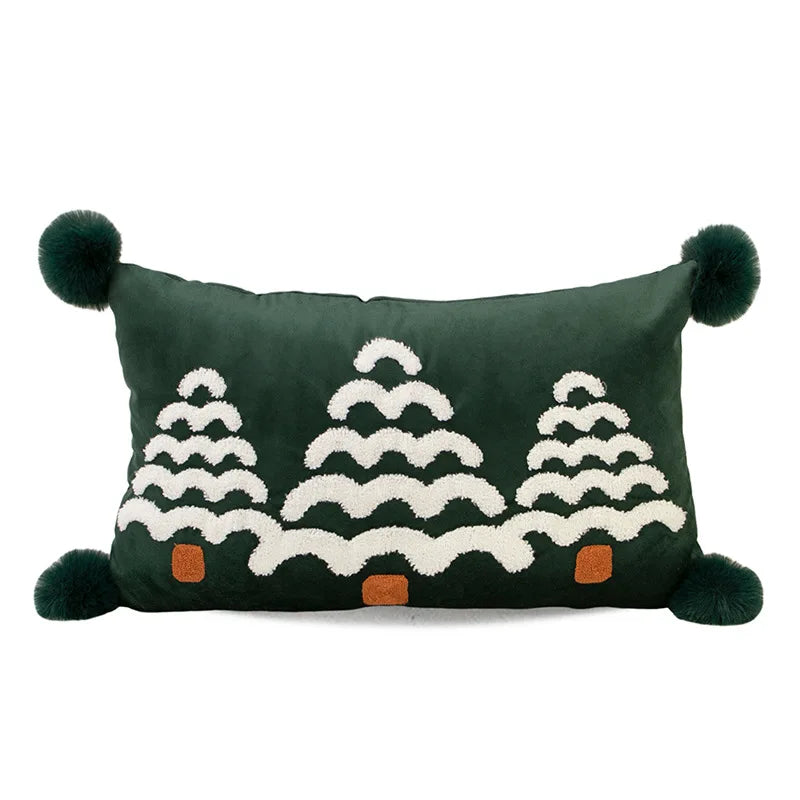 Housse de coussin de Noël brodée