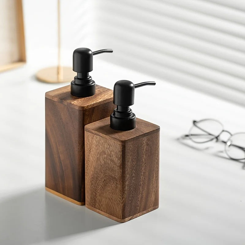 Distributeur de Savon en Bois Naturel – Élégant et Rechargeable