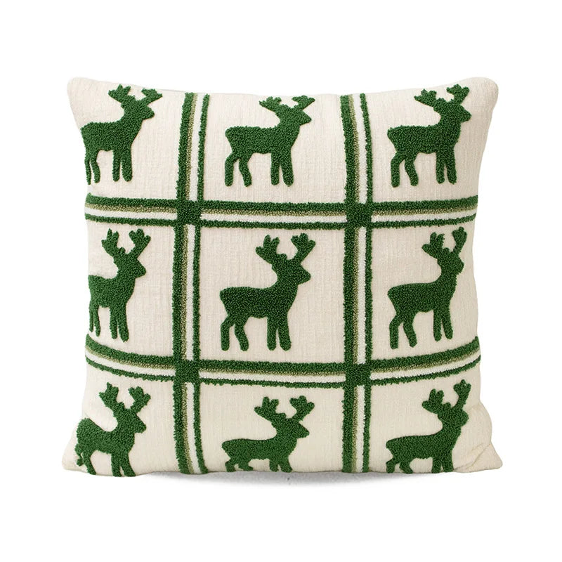 Housse de coussin de Noël brodée