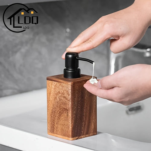 Distributeur de Savon en Bois Naturel – Élégant et Rechargeable