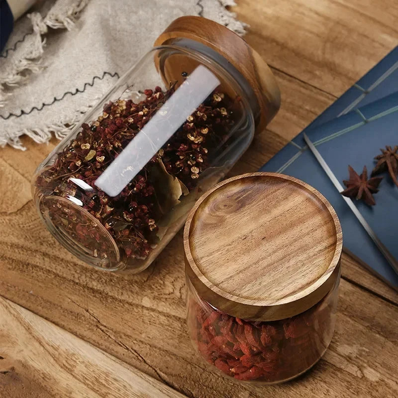 Bocal Hermétique Premium en Verre & Bambou