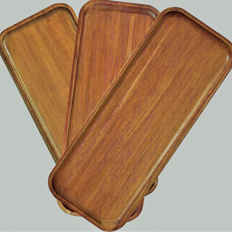 Plateau de Service en Bois Massif – Style Japonais