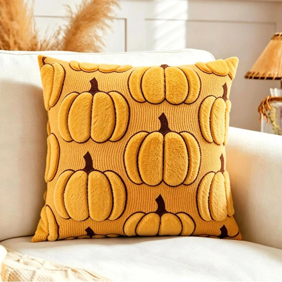 Housse de Coussin Citrouille 3D – Automne 🎃🍂