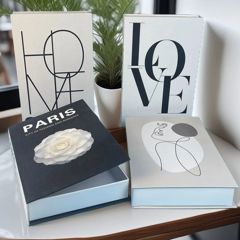 Faux livre décoratif avec boîte de rangement de luxe