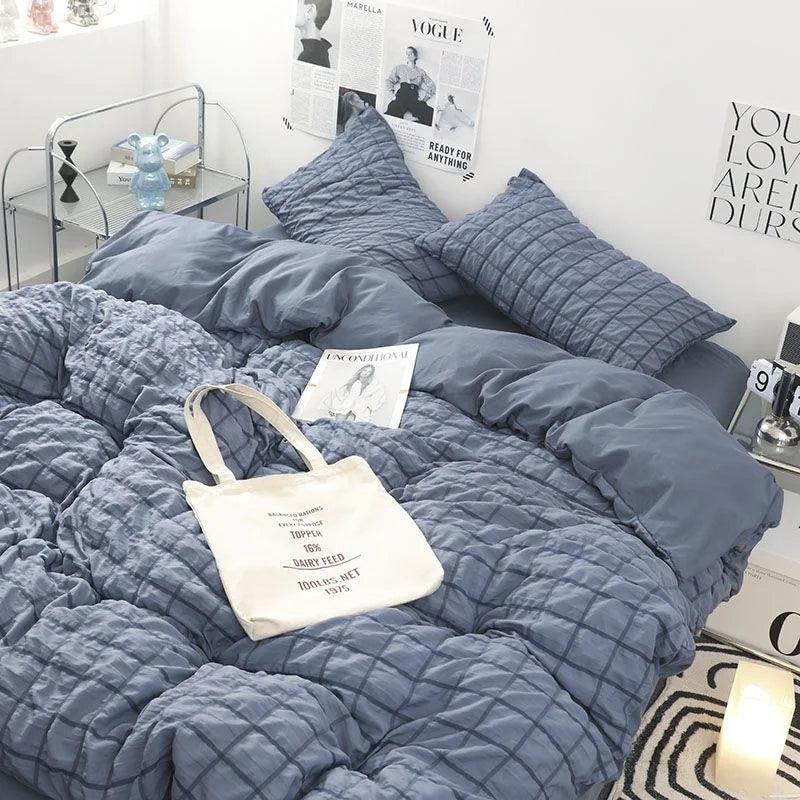 Parure de lit Nuage Bleu – Douce & Élégante