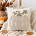 Housse de Coussin Citrouille Brodée – Automne 🎃🍂