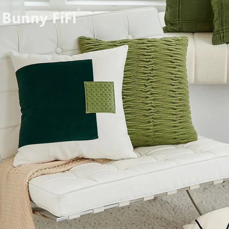 Housse de Coussin Velours Côtelé – Style Moderne