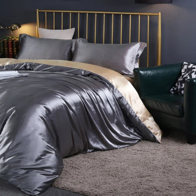 Parure de lit satinée élégante