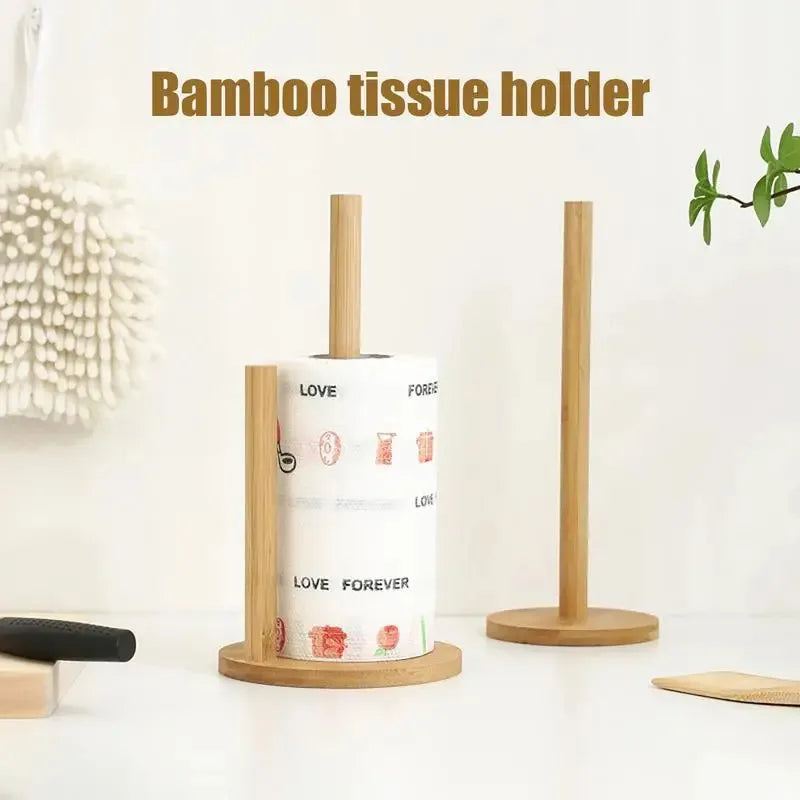 Porte-Essuie-Tout en Bois Naturel