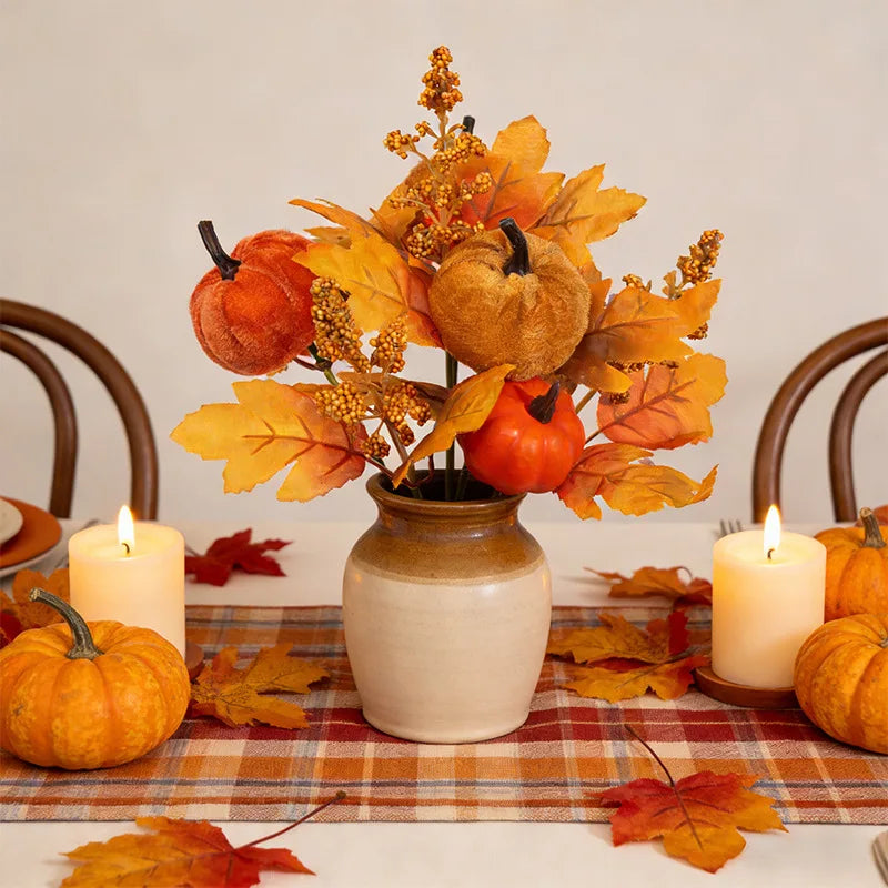 Bouquet d’Automne Citrouilles & Feuilles 🍂🎃