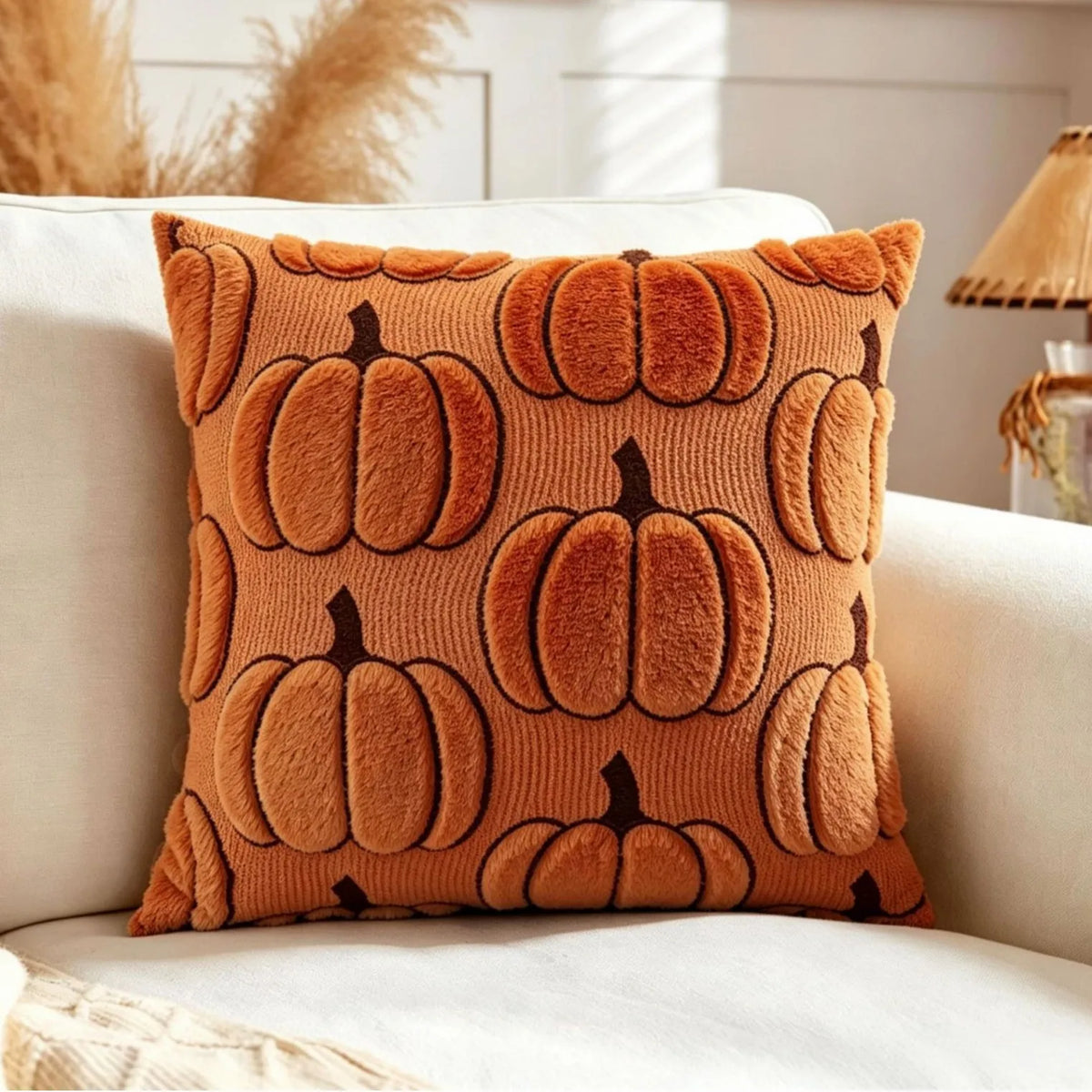 Housse de Coussin Citrouille 3D – Automne 🎃🍂