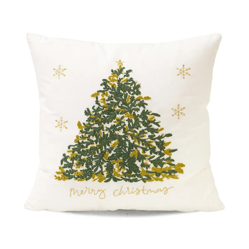 Housse de coussin de Noël brodée