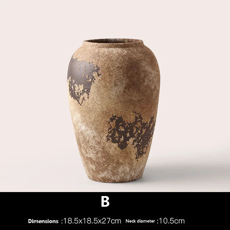 Vase Wabi-Sabi en céramique effet ancien