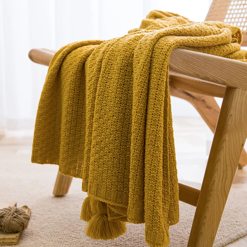 Plaid Nordic à Pompons – Doux & Cocooning