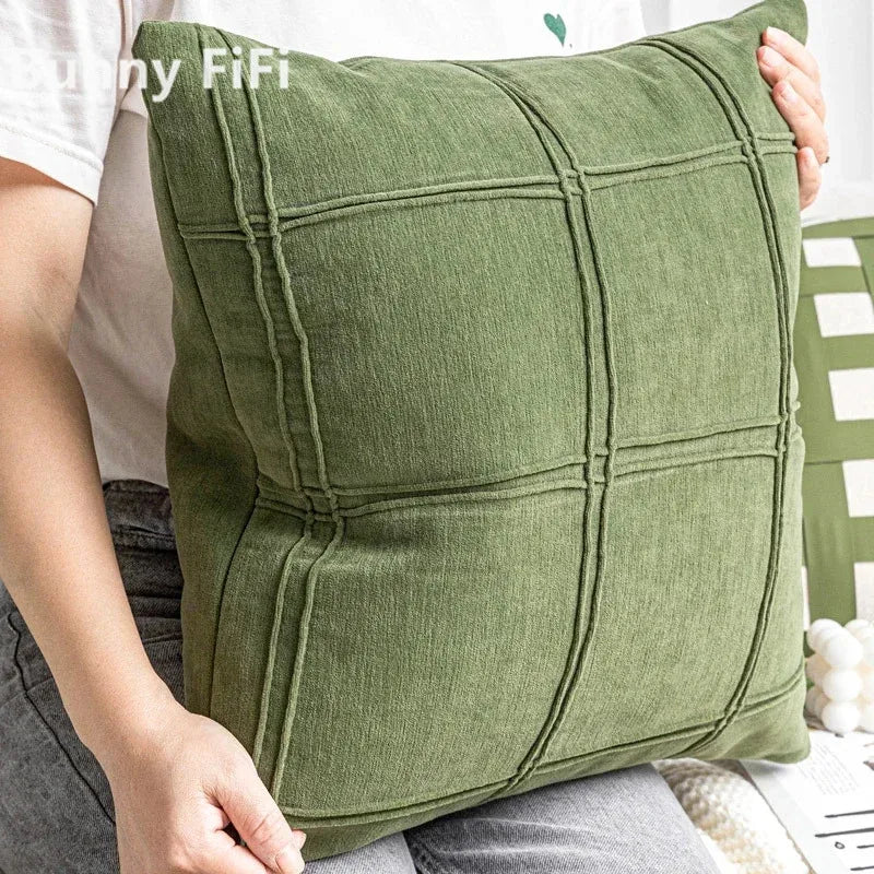 Housse de Coussin Velours Côtelé – Style Moderne