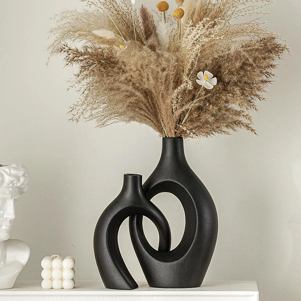 Vase décoratif moderne effet céramique