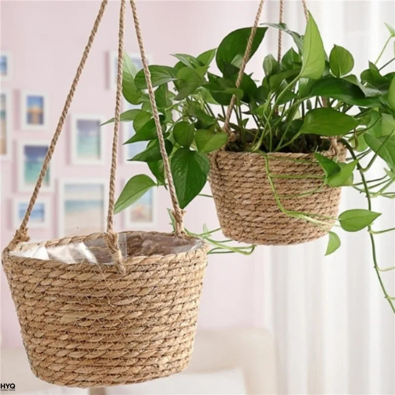 Panier suspendu pour plante en jute 🌿