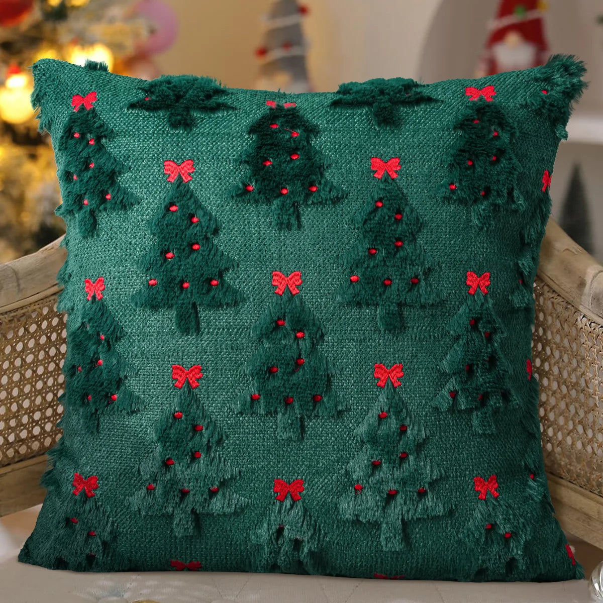 Housse de coussin de Noël en relief 45 × 45 cm