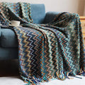 Plaid bohème tricoté à franges