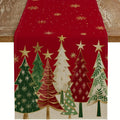 Chemin de table de Noël – Sapins et flocons