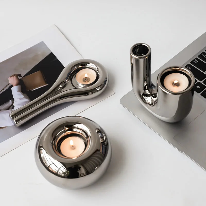 Bougeoirs Décoratifs en Céramique – Design Nordique Moderne et Élégant