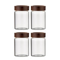 Lot de Bocaux Hermétiques en Verre avec Couvercle en Bois