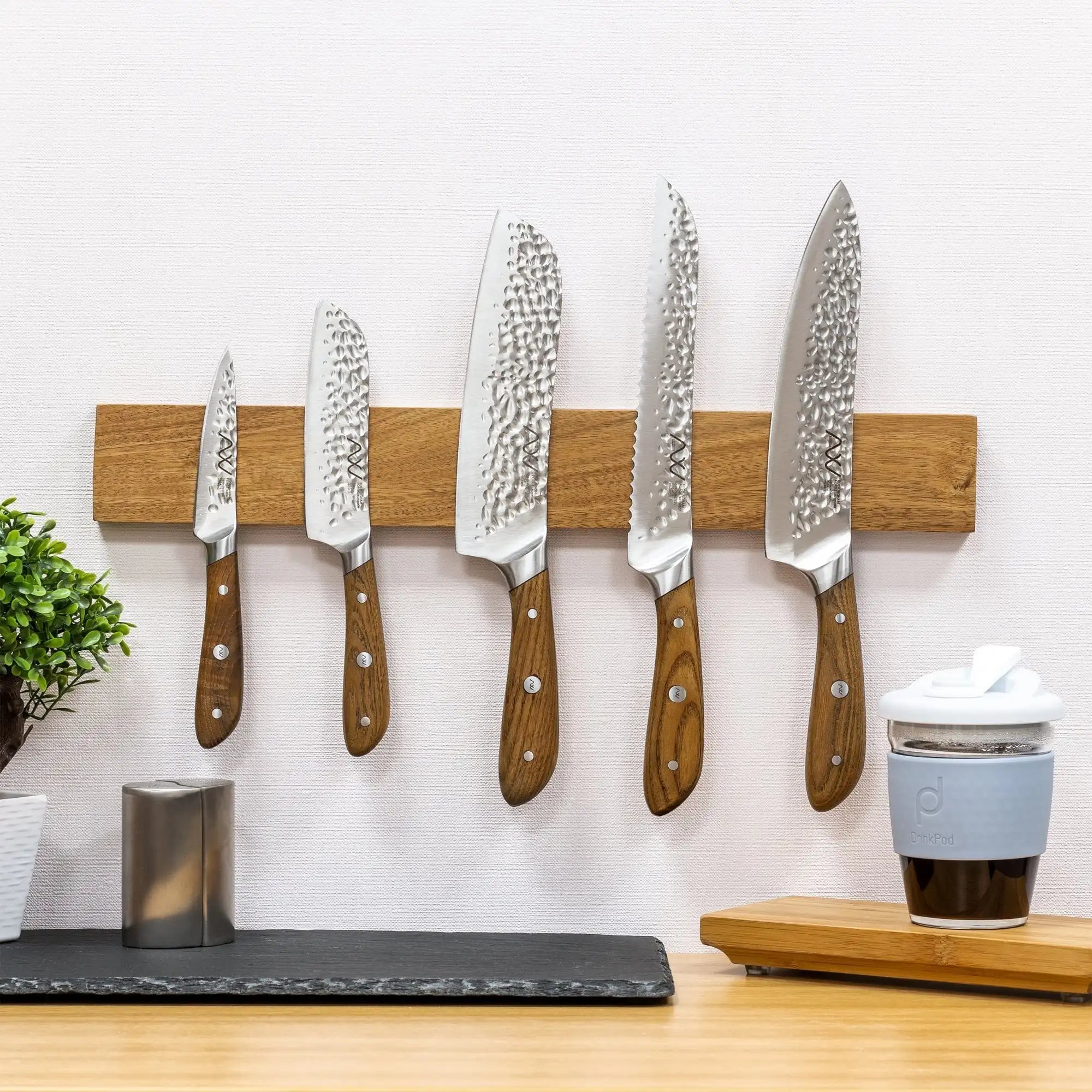 Porte-Couteaux Magnétique Mural en Bois d’Acacia – Support de Cuisine Premium