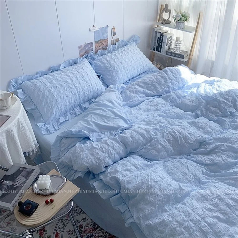 Parure de lit Nuage Bleu – Douce & Élégante