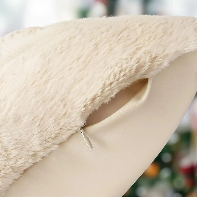 Housse de coussin de Noël renne crème 45 × 45 cm