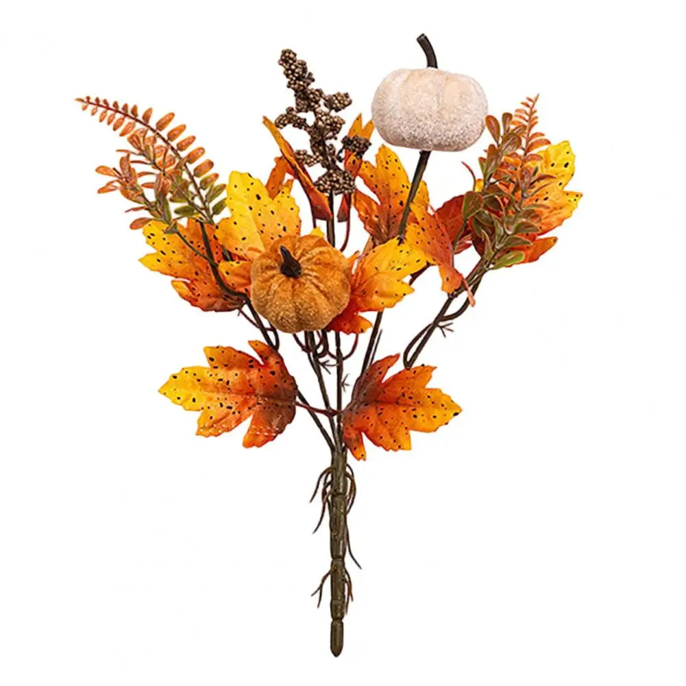 Bouquet d’Automne Artificiel – Citrouilles, Fleurs & Feuilles 🍂🎃