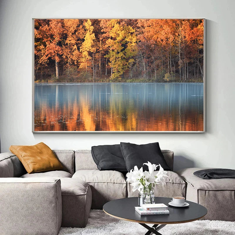 Affiches Décoratives d’Automne – Paysages, Citrouilles & Feuilles Dorées