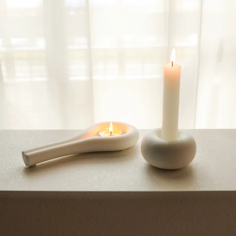 Bougeoirs Décoratifs en Céramique – Design Nordique Moderne et Élégant